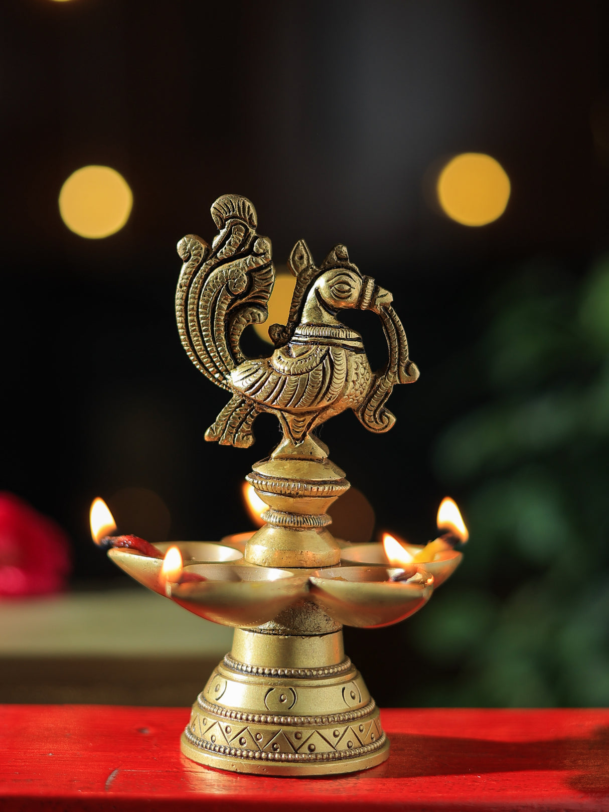 Peacock/Mayur Brass Lamp