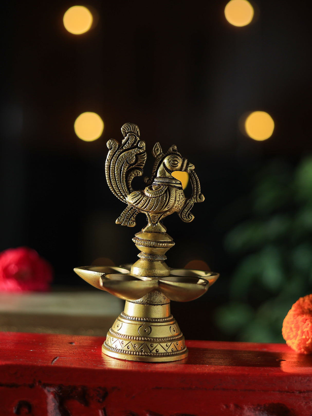 Peacock/Mayur Brass Lamp