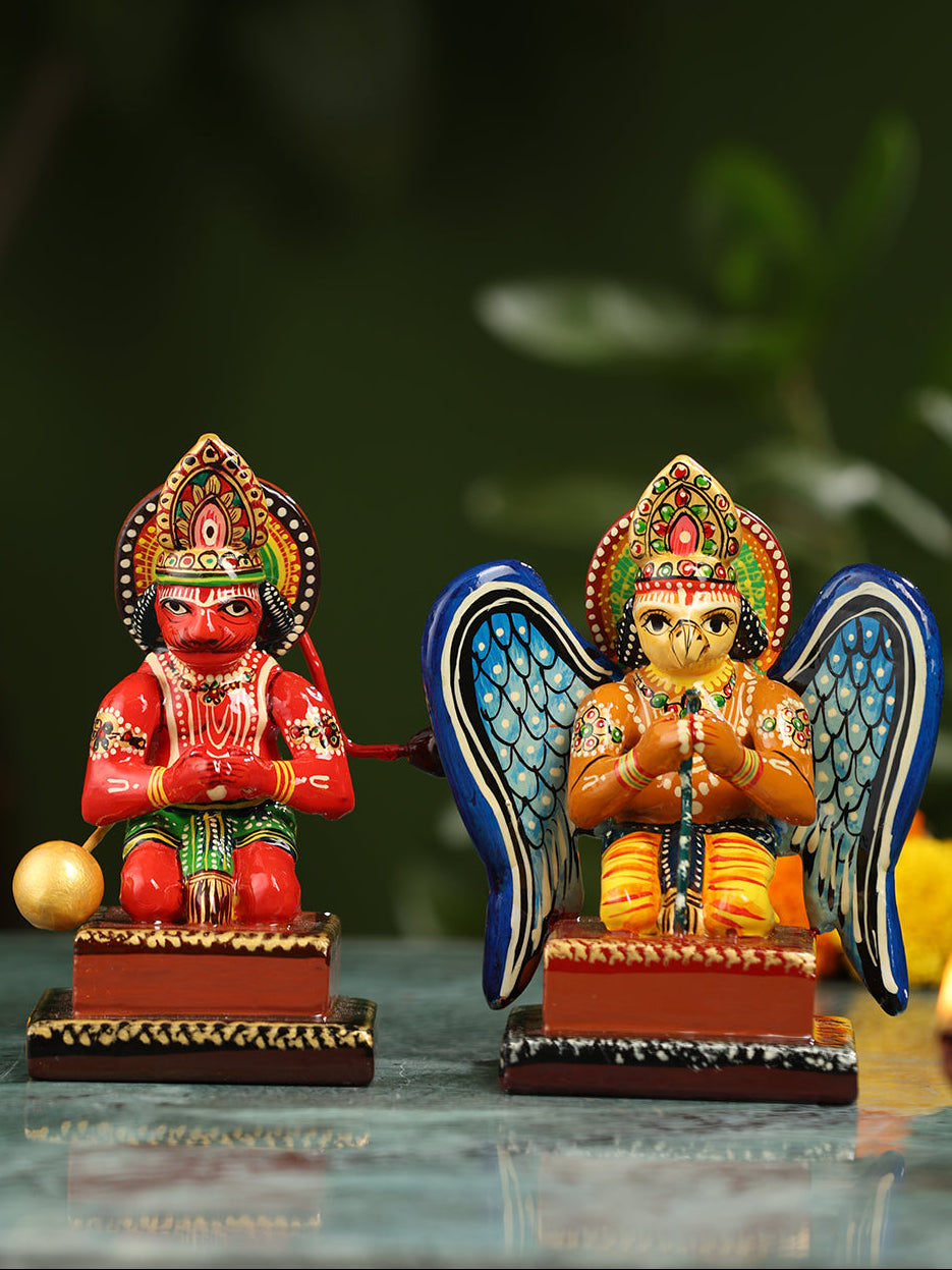 Antique Statue - Garuda and Hanuman Pair