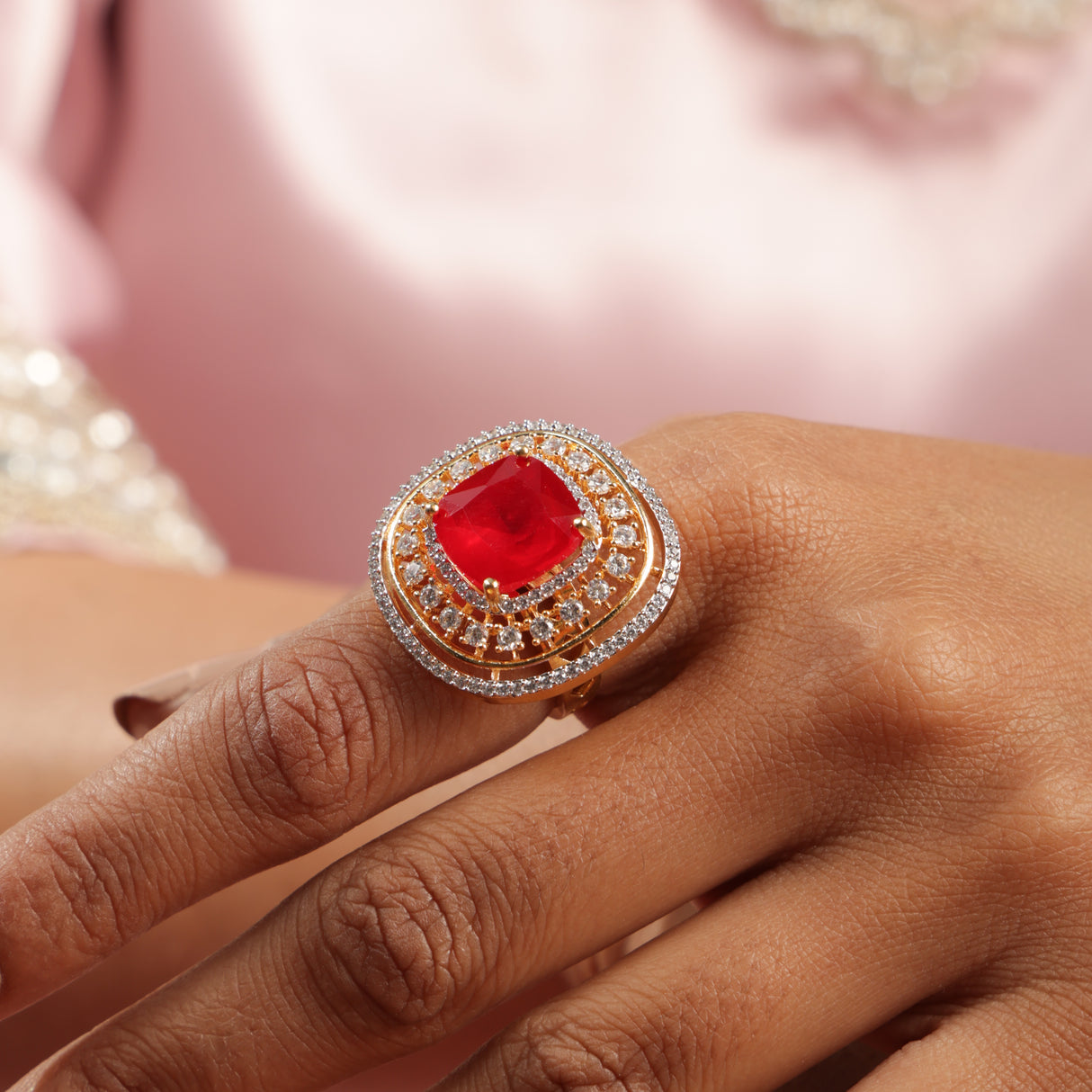 ElinaEmerald Red Ring