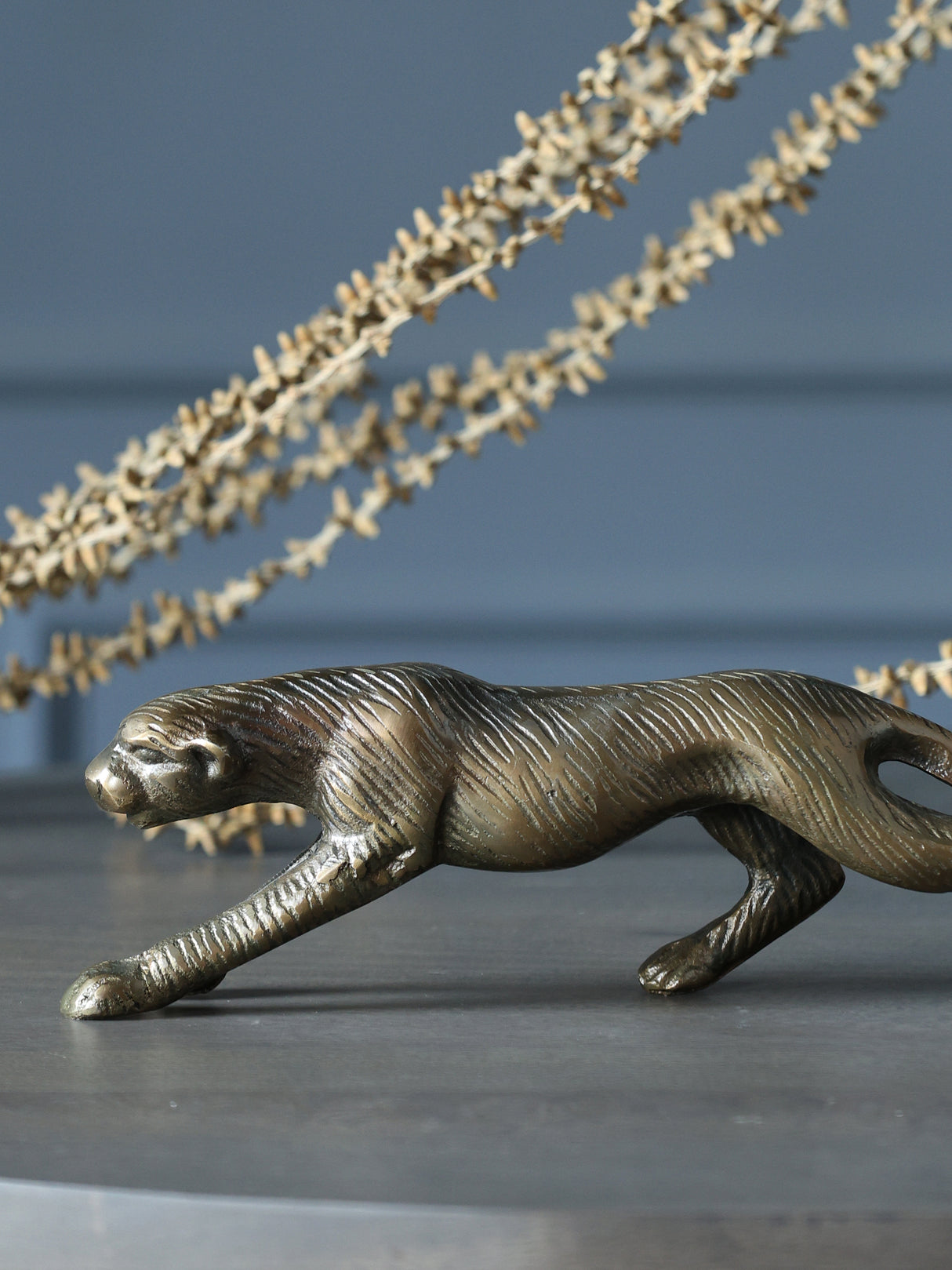 Antique Table Decor - Rustic Finish Puma Statue