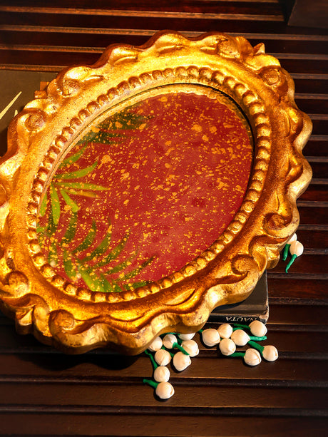 Antique Decor Accent- Mirror Trays - Glistening Gold Foil Glamour