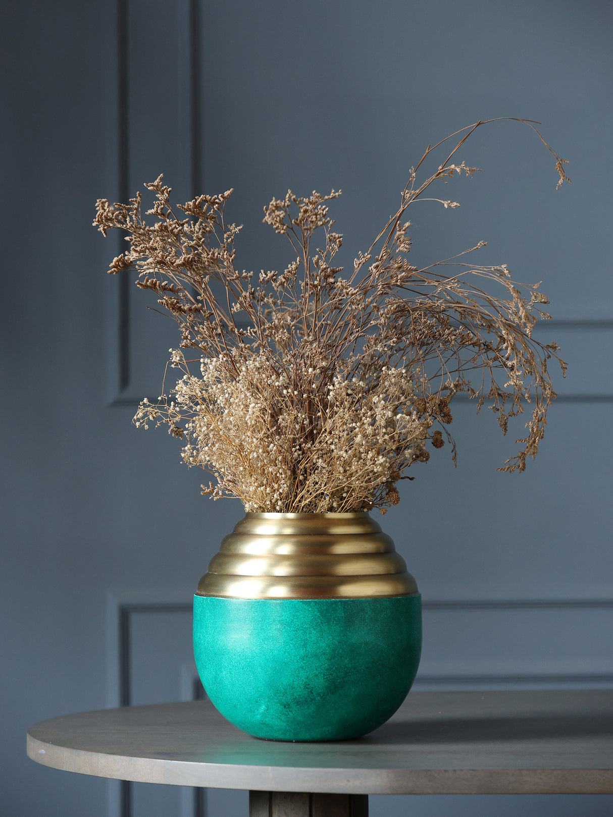 Patina Gold Finish Flower Vase