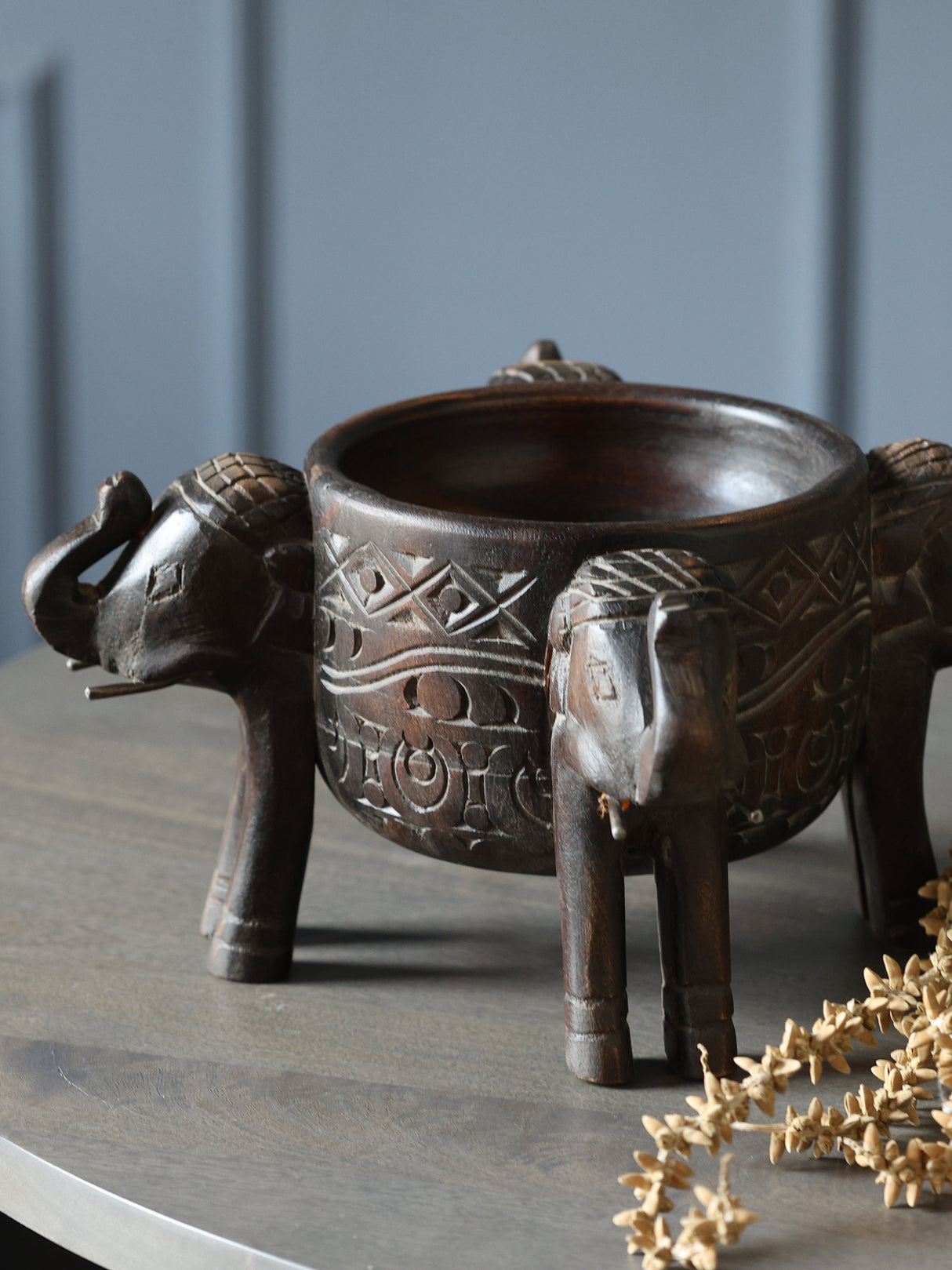 Mango Wood Elephant Bowl