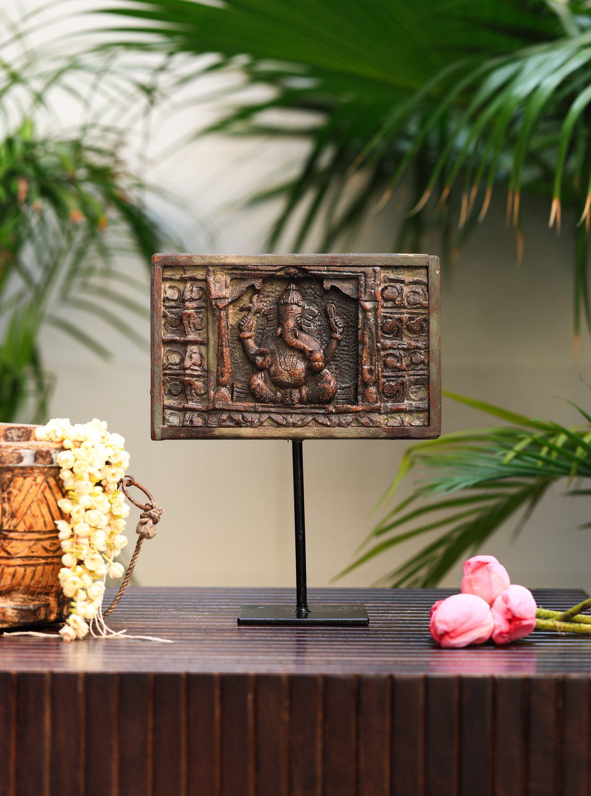 First God-Ganesha wooden panel