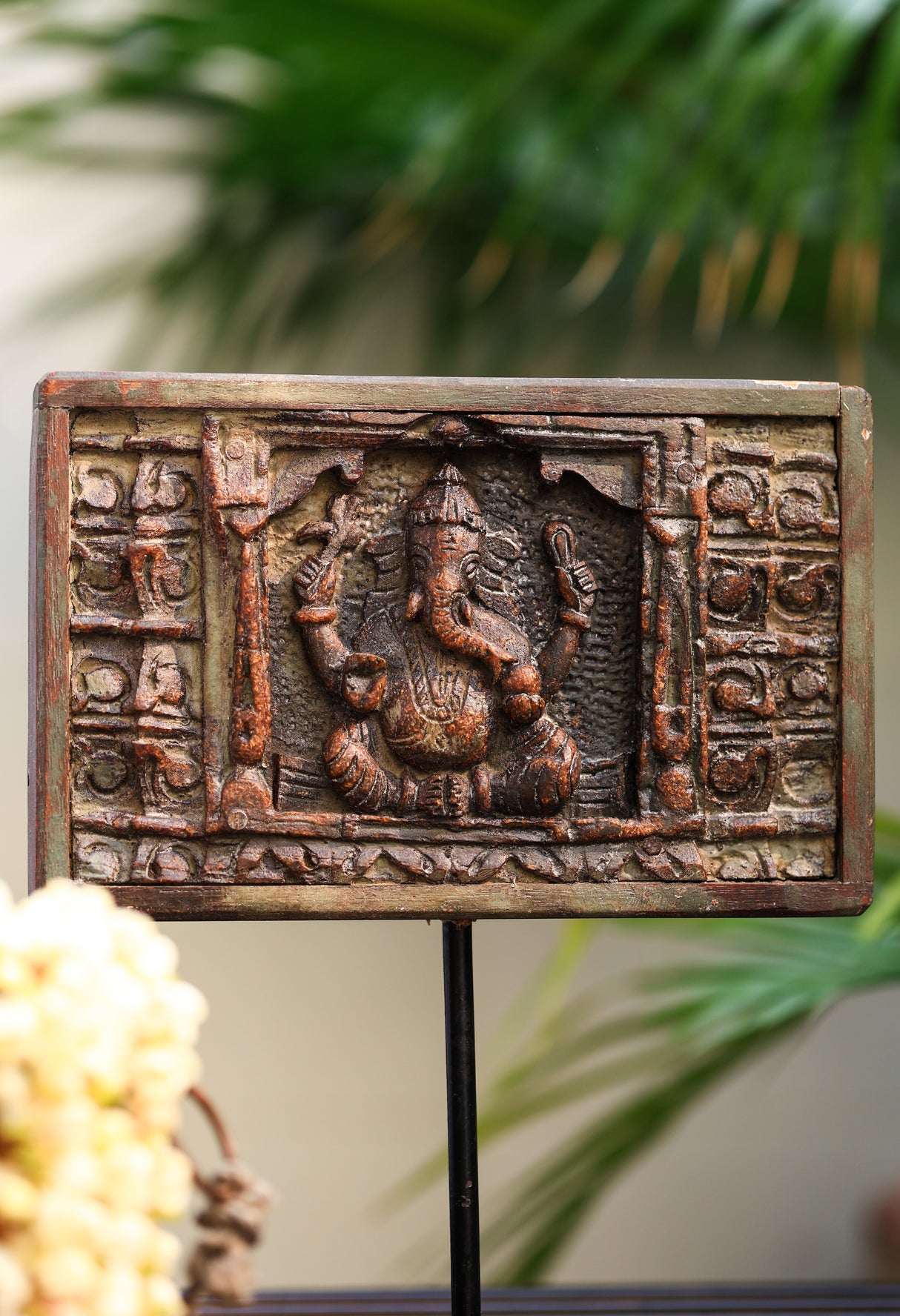 First God-Ganesha wooden panel