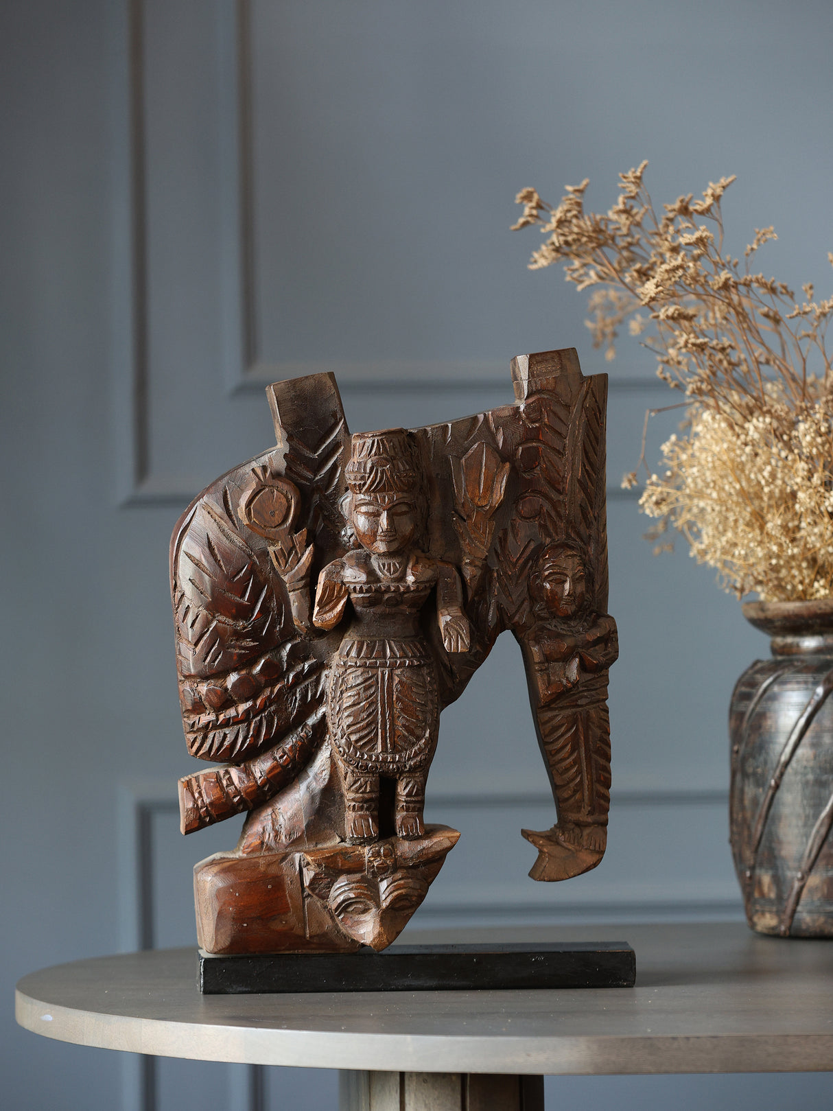 Wooden Laxmi Sculpture