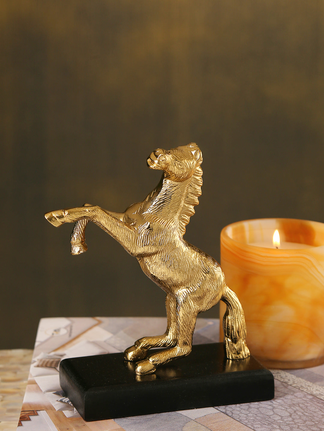 Chic Fauna Tablescape Golden Horse