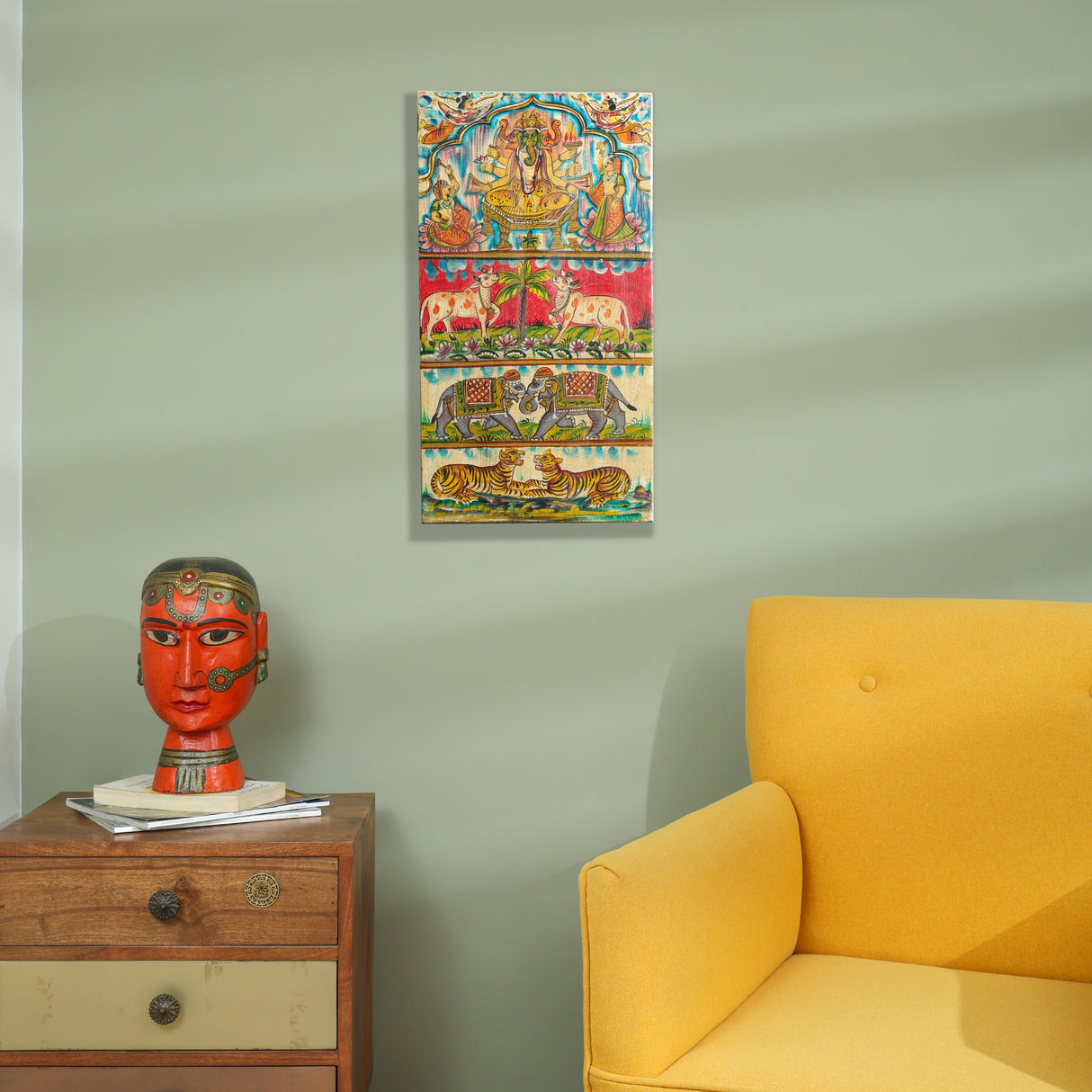 Hindu mythology hand-painted Panel