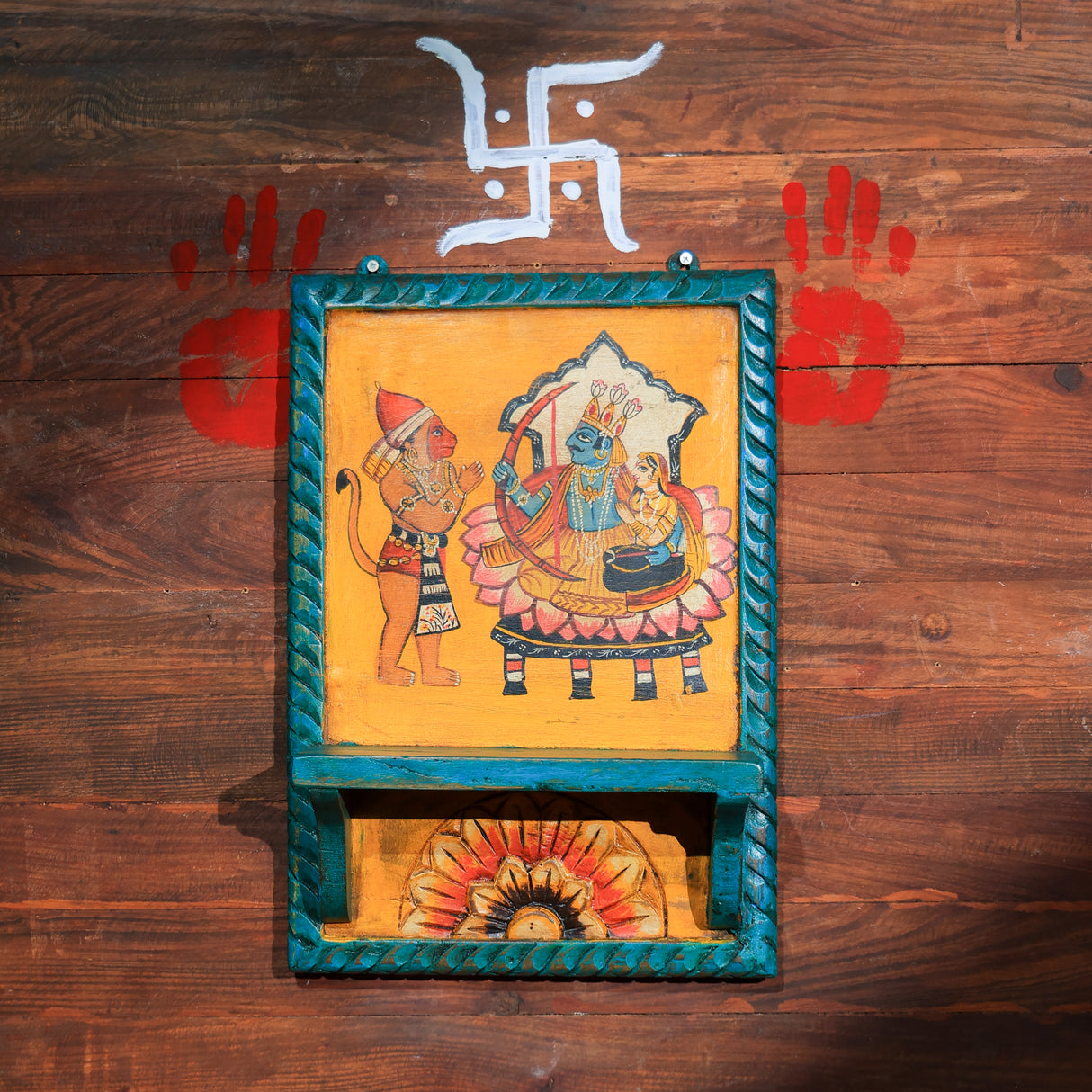 Wooden Shelf/corbel (Hanuman Painting)