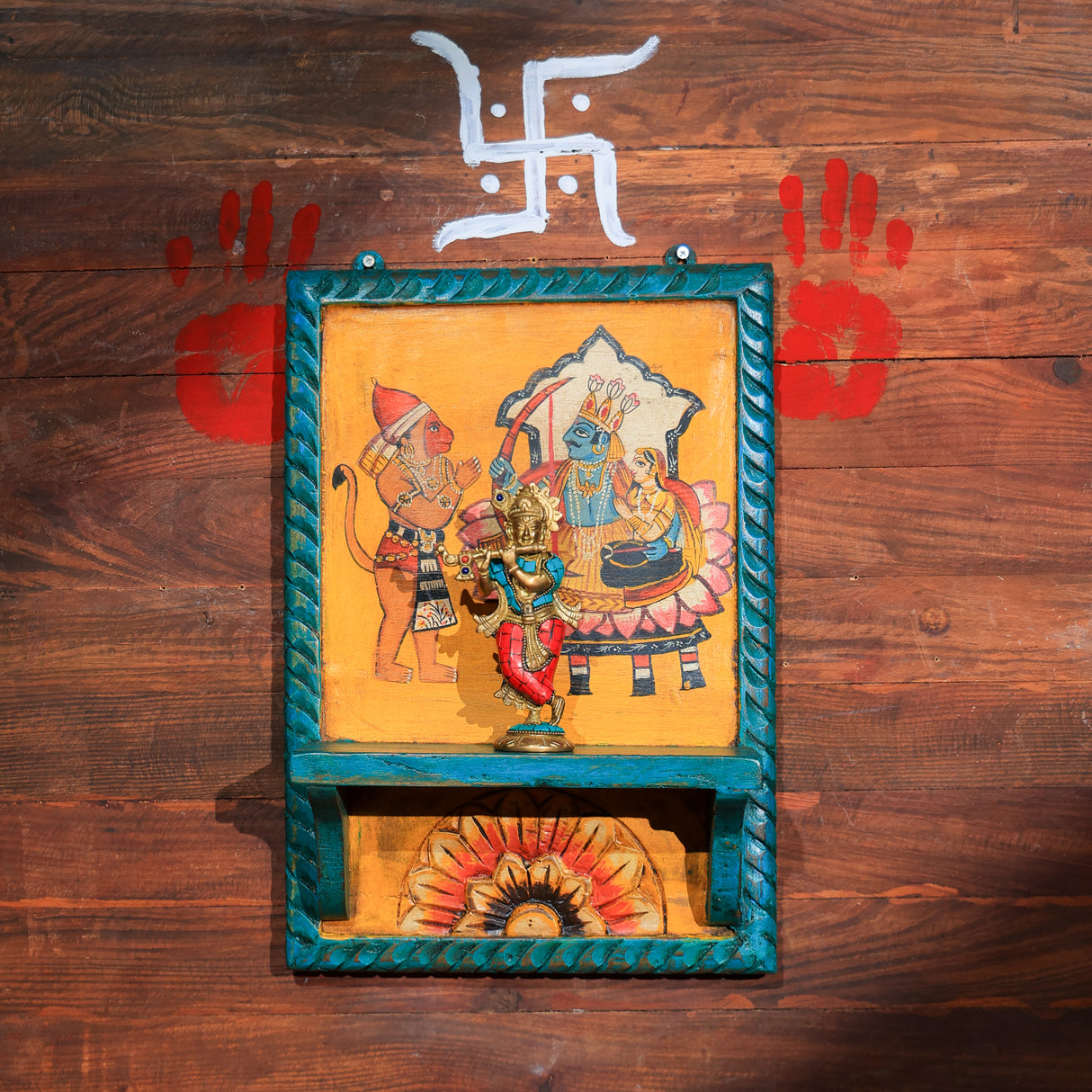 Wooden Shelf/corbel (Hanuman Painting)
