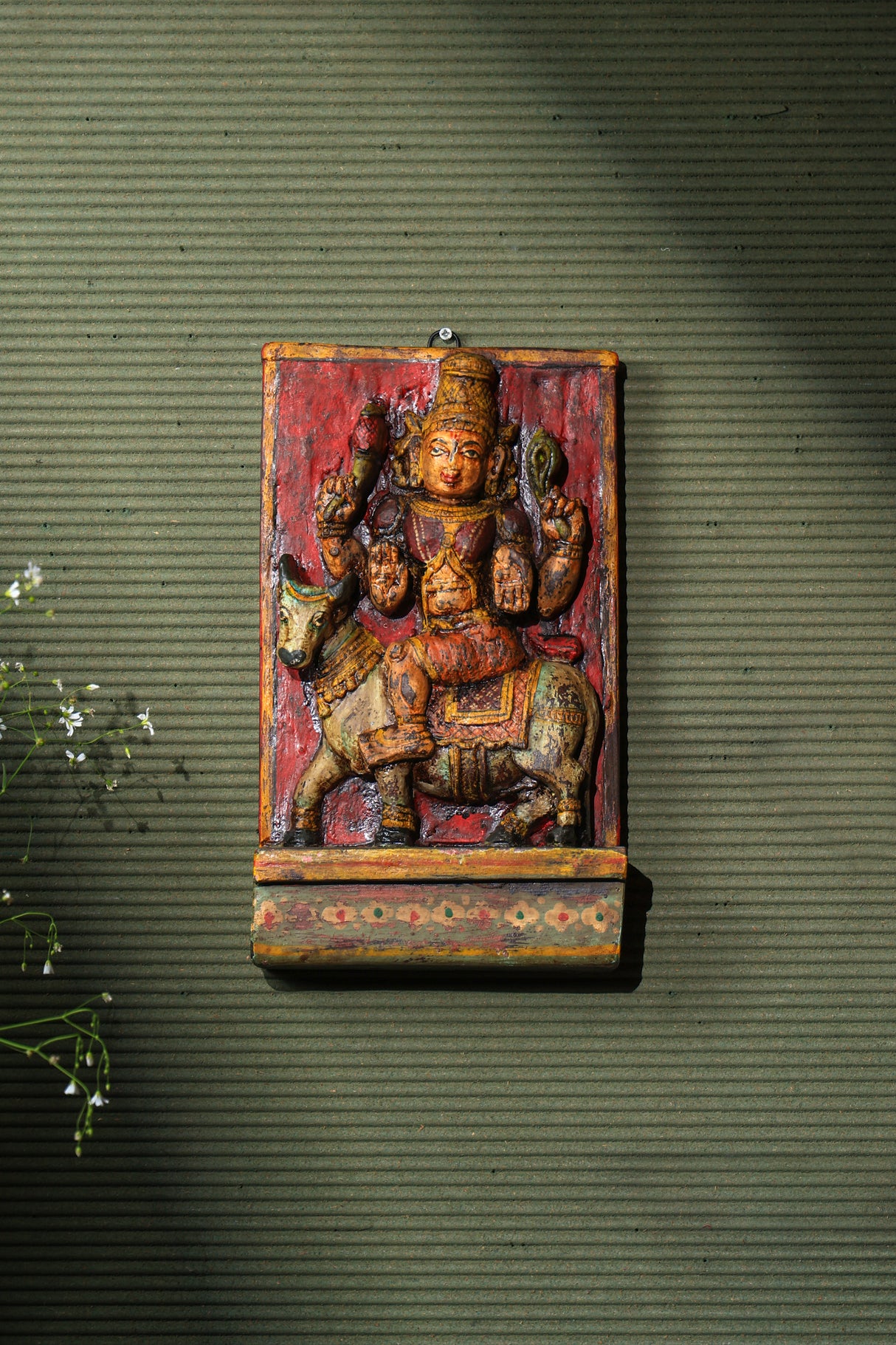 A Dev wooden panel hand painted