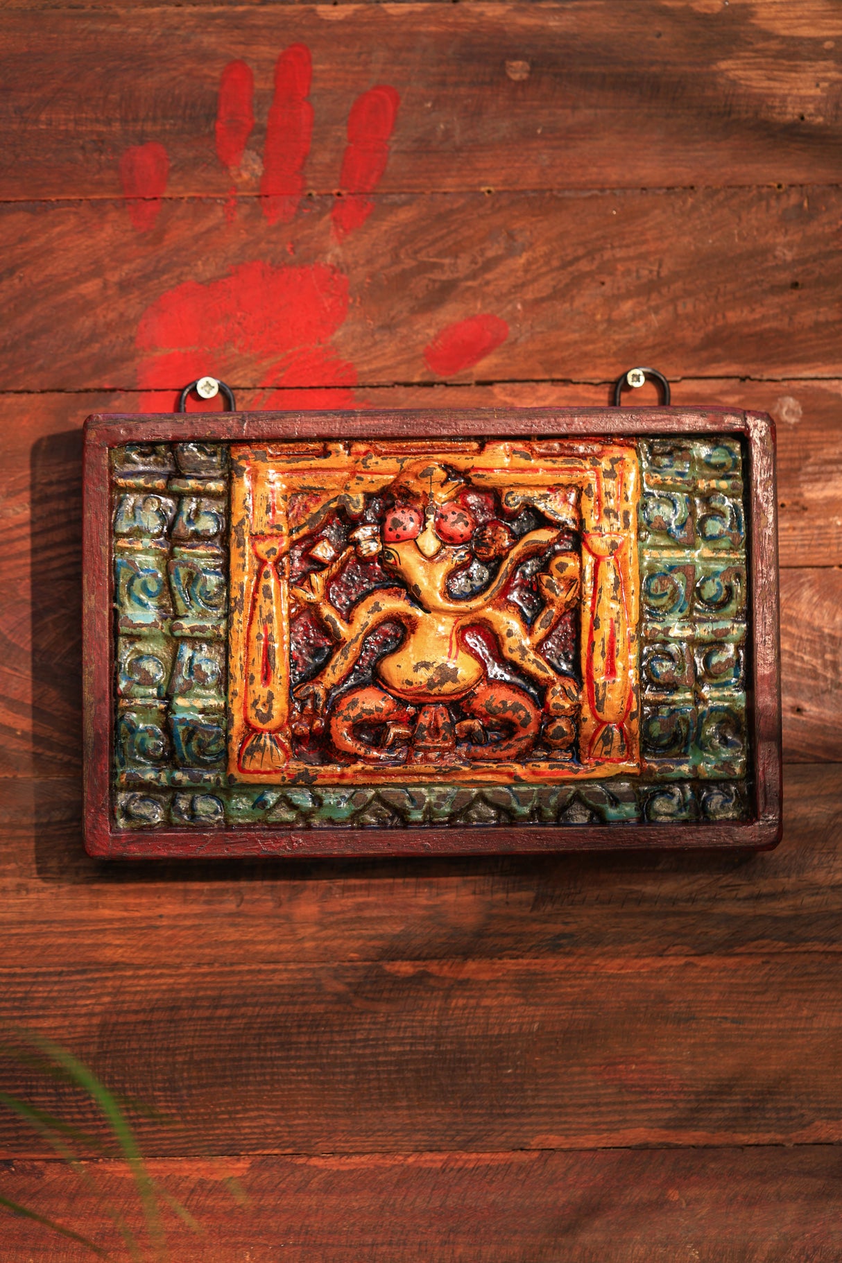 Painted Wall Decor Panel First God Ganesha