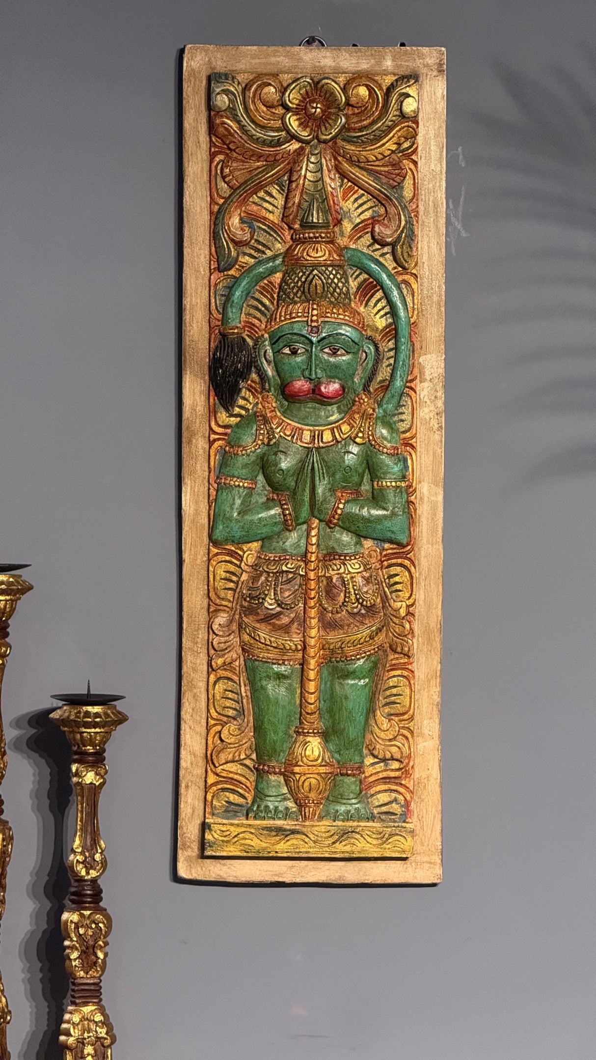 LORD HANUMAN WOODEN PANEL