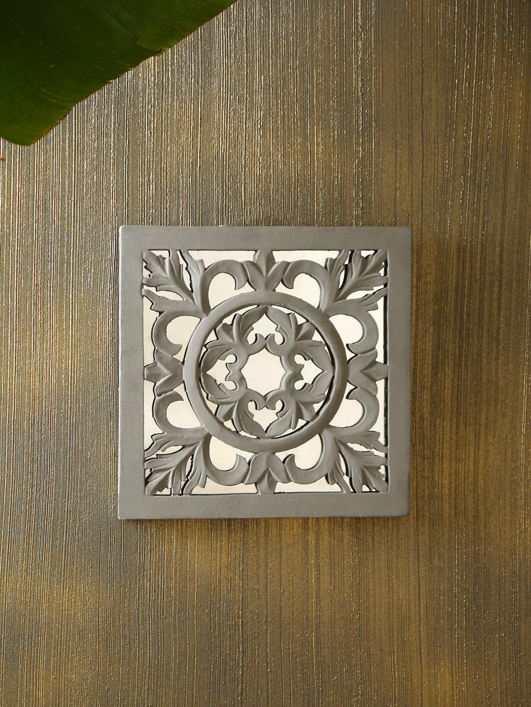 Wall Frame - Distressed Grey Rococo Square