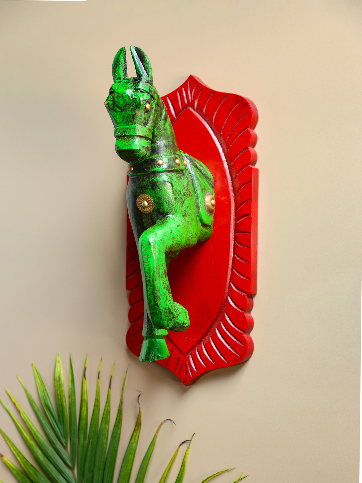 Green Painted Wall Horse