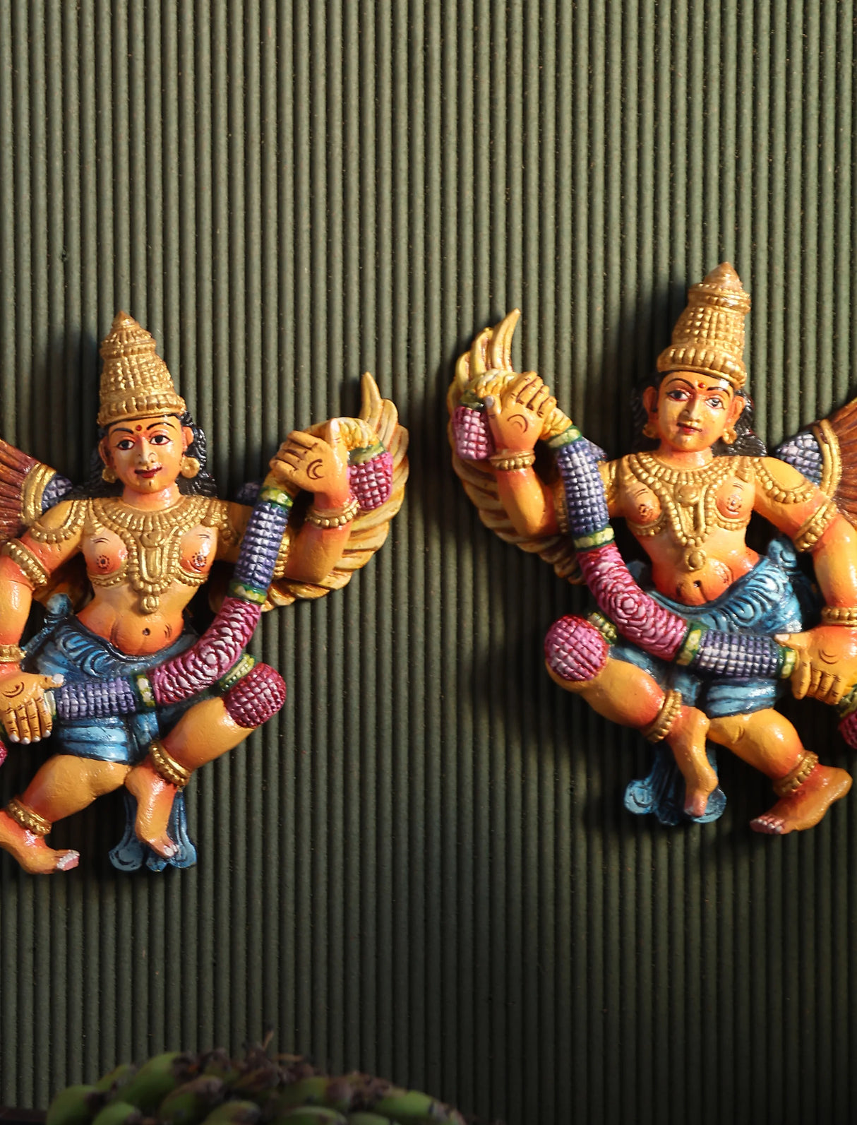 Wooden Whisper - Gandharvas with Garland/veena
