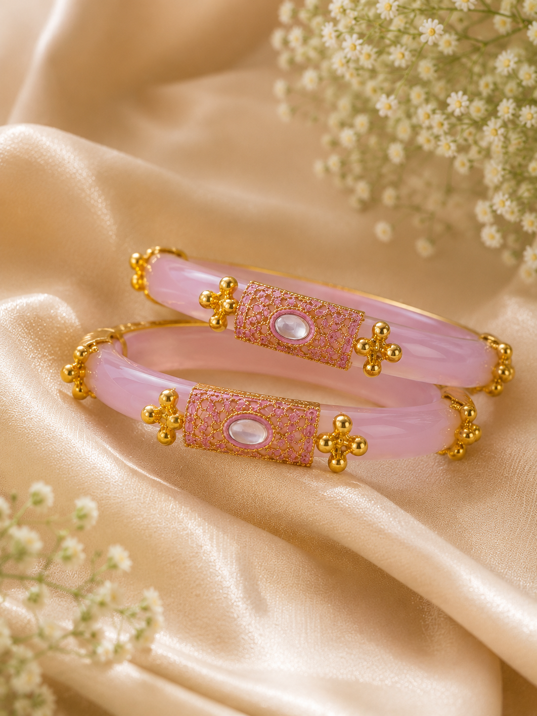 Jhankaar Regal Elegance Kundan Bangles (Set of 2 pcs)