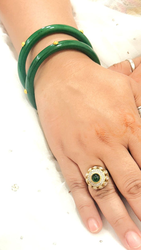 Sneh Acrylic With Brass Plated One flower Bangles