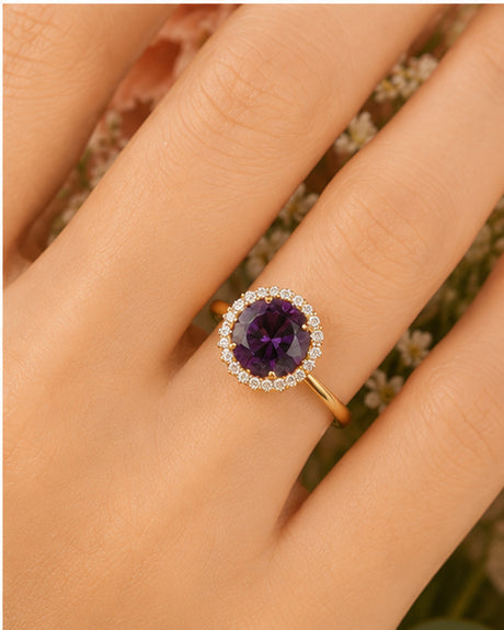 Alina Purple Emerald Spark Ring