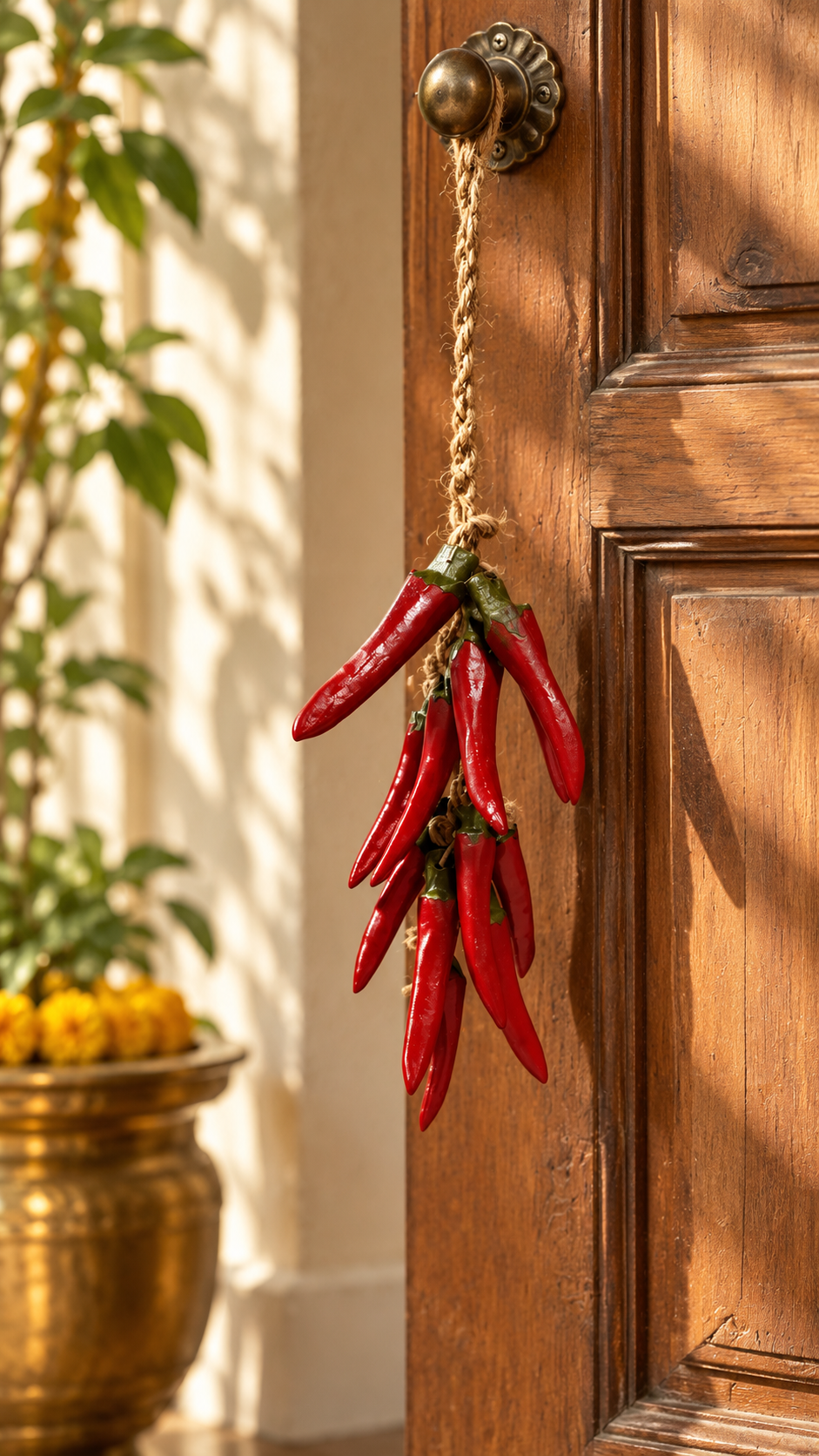 Rustic Red Chilli Hanging – Traditional Kitchen & Door Décor