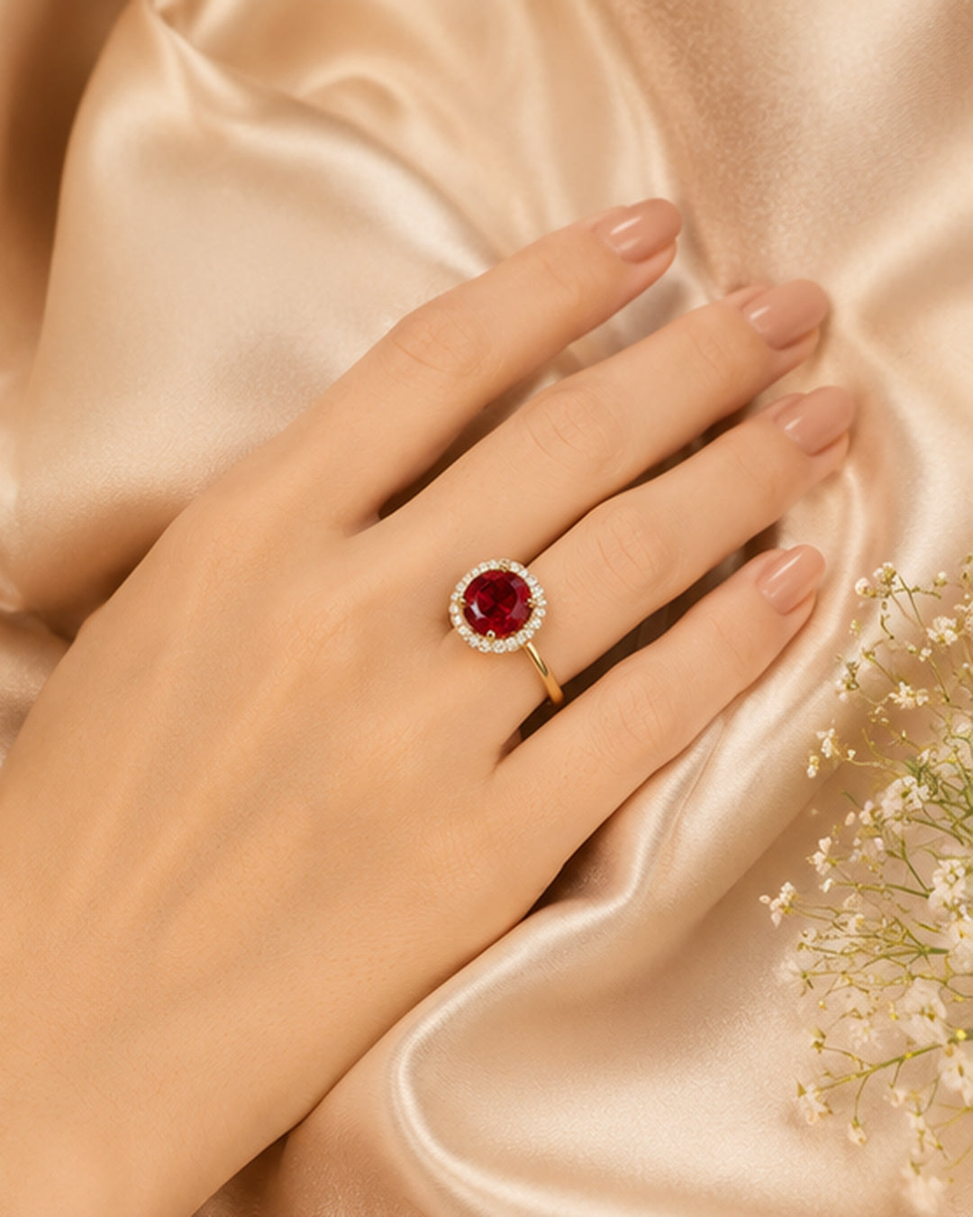 Alina Red Emerald Spark Ring