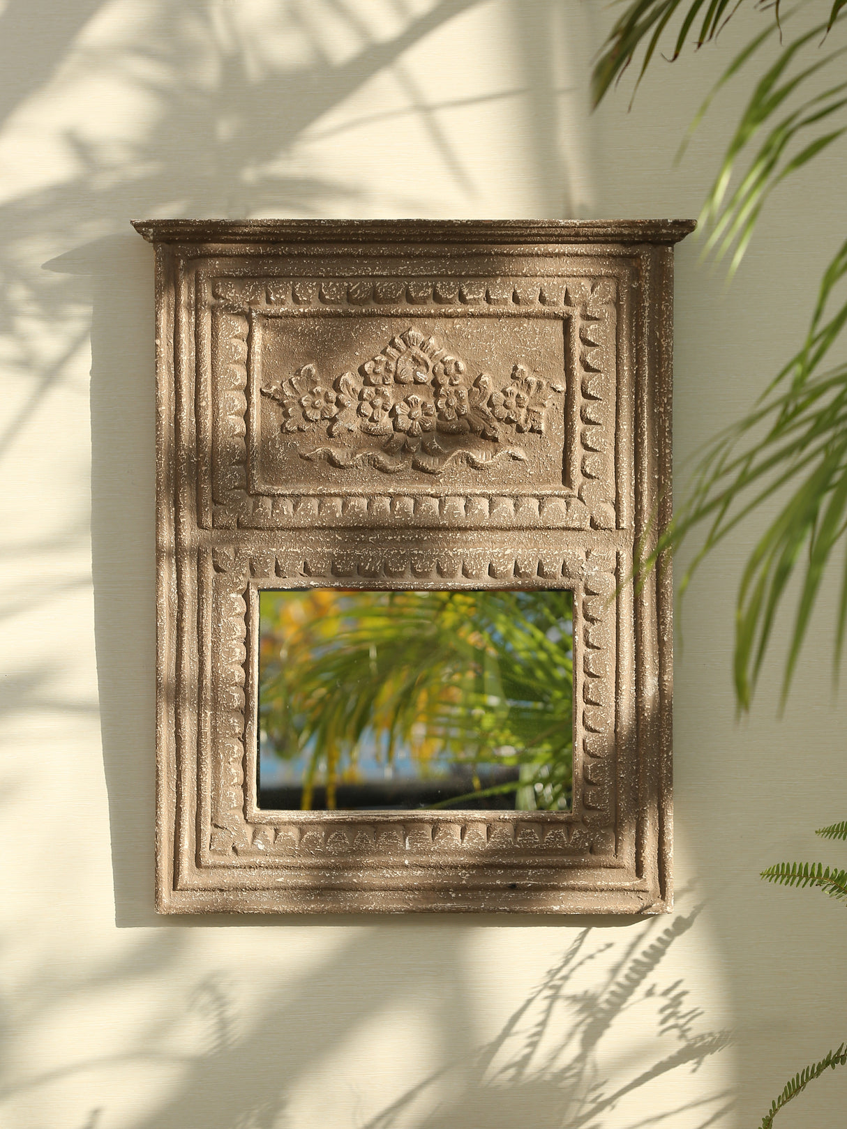 Brown distress finish French style MDF mirror in distress finish MIRROR revivehome