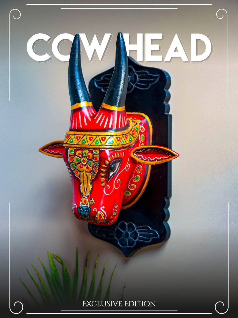 Vintage Finish Handcrafted Cow Head