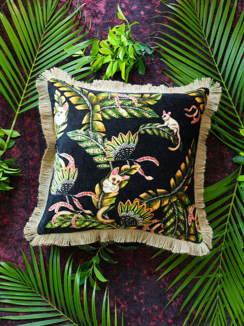 Digital Jungle Printed - Pillow Viscose Velvet With Trim