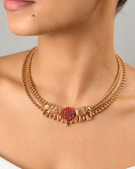 Gulrukh Floral Kundan Necklace Set