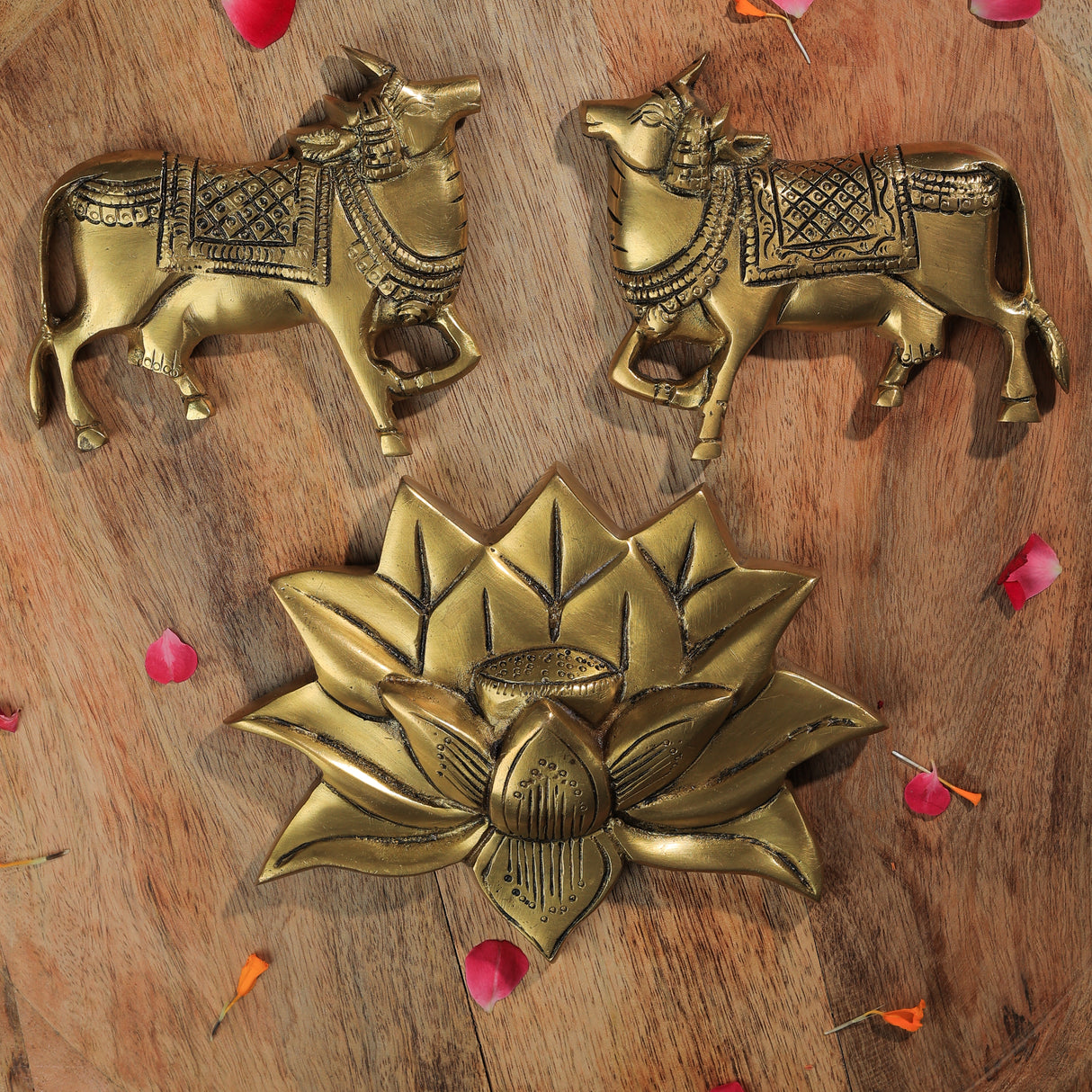 Brass Nandi Wall Hanging Set of 2 pcs
