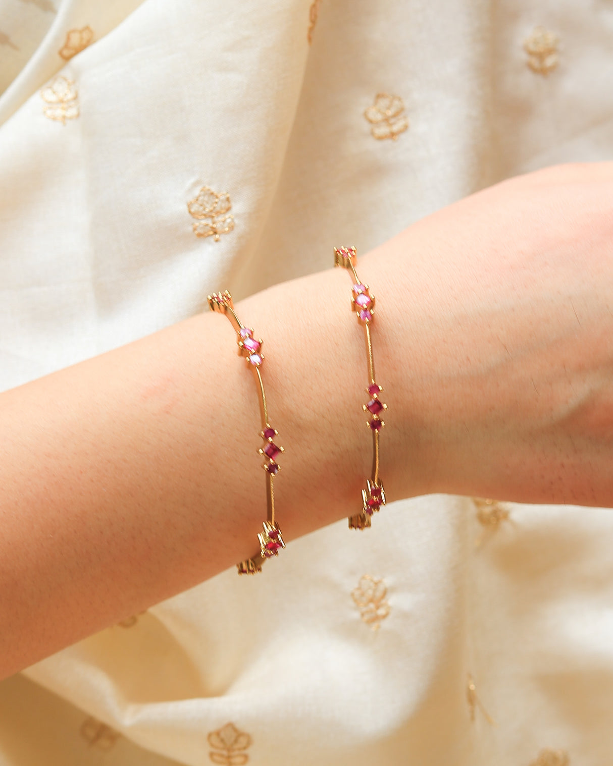 Kajal Fuchsia Stone Bangles