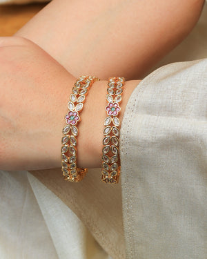 Isha Pachi kundan Bangles