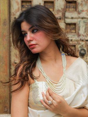 Kesar 5 line pearls necklace