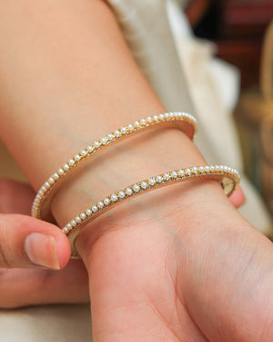 Jahan Off white Beaded pearl Bangles