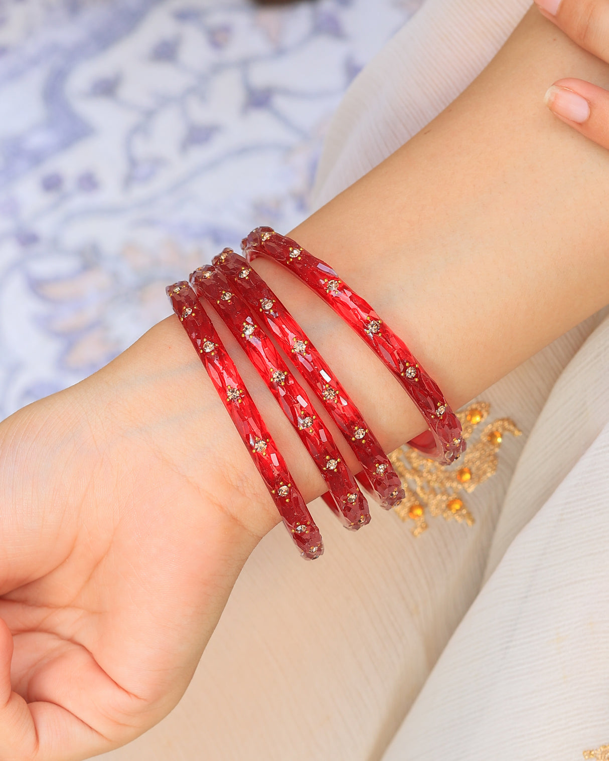 Soni Acrylic With Stone Bangles