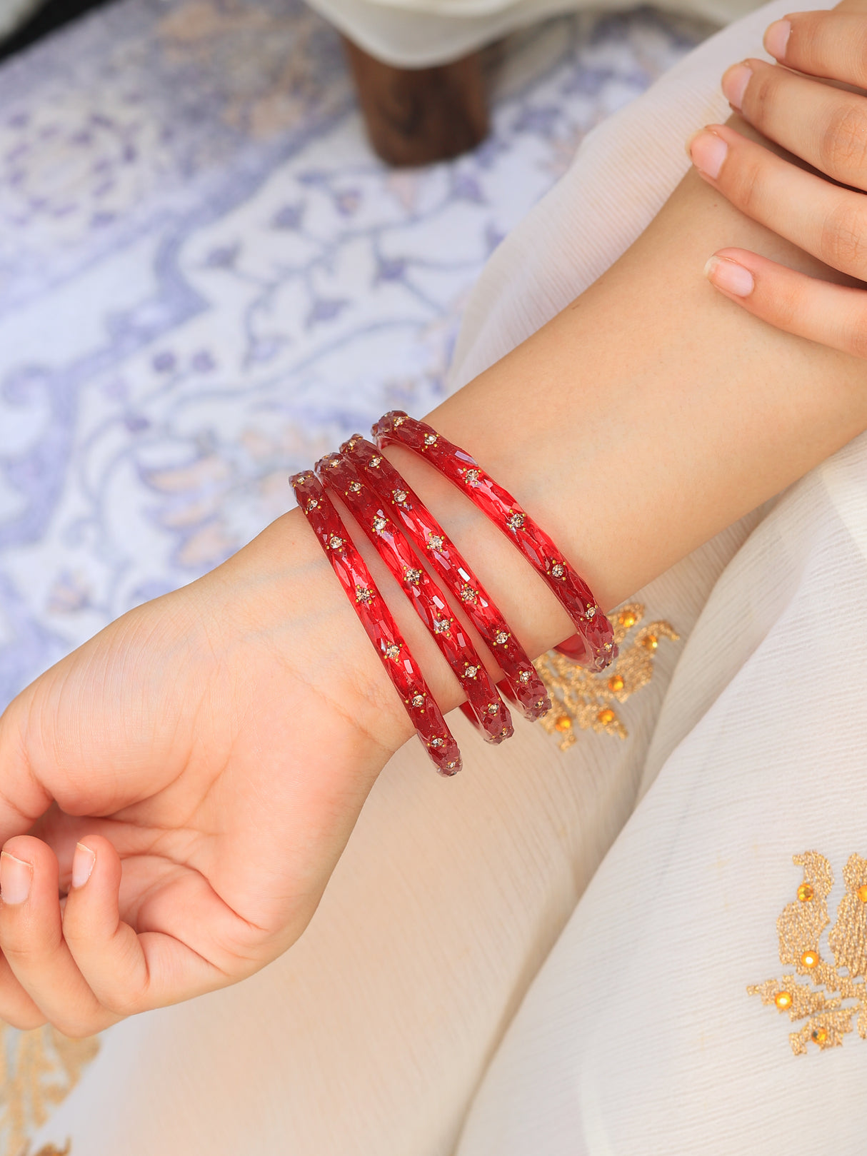 Soni Acrylic With Stone Bangles