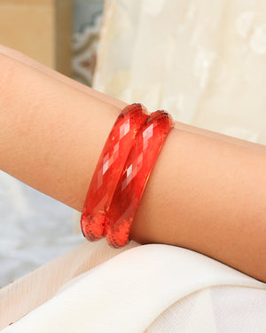 Sitara Acrylic With Diamond Cutting Bangles