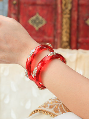Chhavi Acrylic with Diamond Cutting And Mughal Motif Bangles