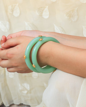 Roshni Acrylic with Brass Plated flower Bangles