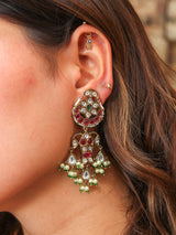 Maharani pachi kundan earring