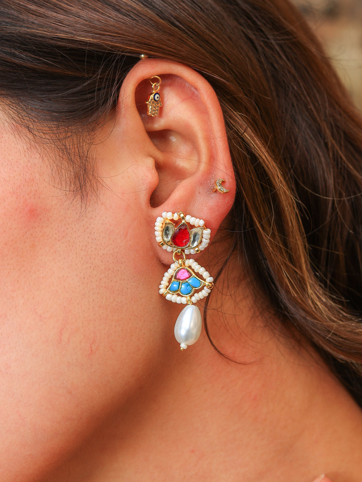 Gulnaar floral cute earring