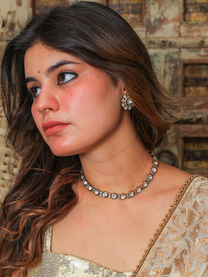 Ratna kundan single string necklace set