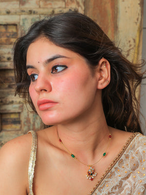 Chandrika Minimal kundan necklace