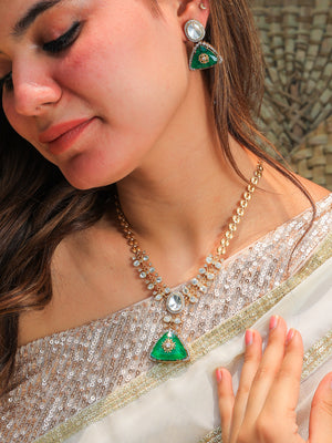 Parin Copper brass with stone necklace set