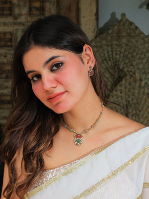 Adhrit stone necklace set