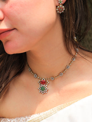 Adhrit stone necklace set