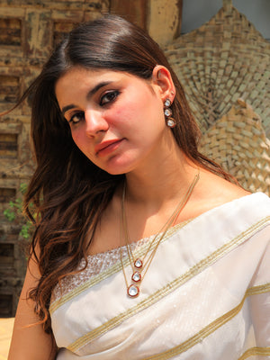 Ganak 3- layer kundan necklace set