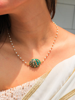 Kamna enamel pendant necklace