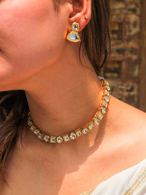 Chahna kundan single string Necklace set